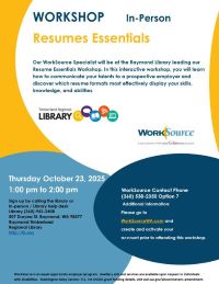RaymondWS Resume Essentials flyer 10 23