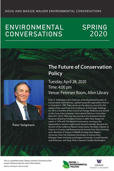 CANCELLED - Doug and Maggie Walker Environmental Conversations: The Future of Conservation Policy