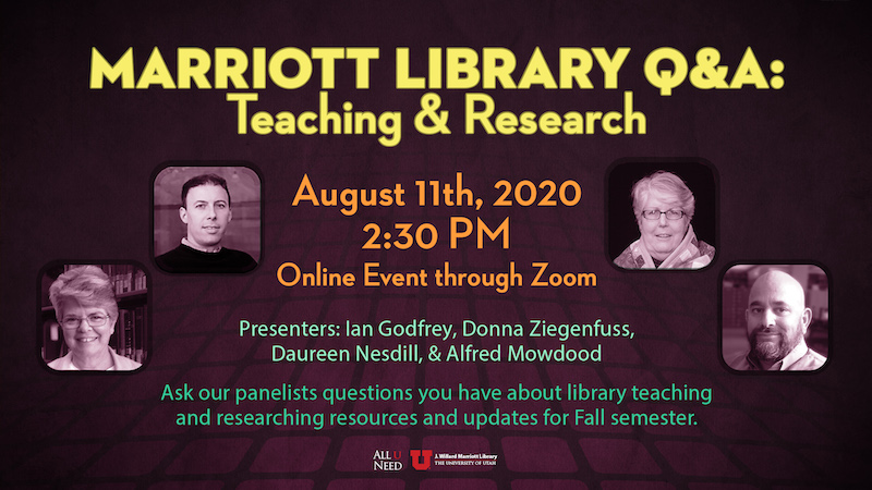 Marriott Library Q&A - Teaching & Research Marriott Library Q&A - Teaching & Research