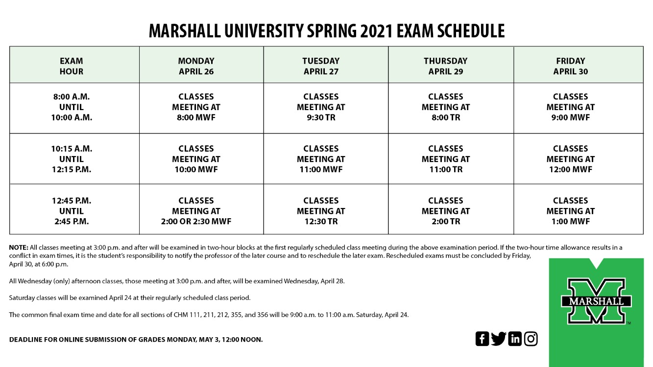 First Day Of Classes Spring 2021 Tuesday January 19 2021 Cola Events College Of Liberal Arts marshall university academic calendar spring 2021