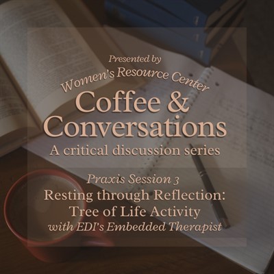 presented by Women's Resource Center, coffee and conversations, a critical discussion series