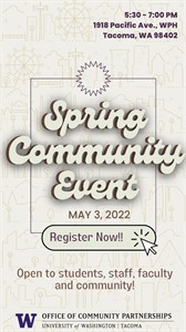 OCP Spring Community Event, Tuesday, May 3, 2022, 5:30 - 7pm - Events Calendar | About UW Tacoma | University of Washington Tacoma ocp-spring-community-event-tuesday-may-3-2022-5-30-7pm-events-calendar-about-uw-tacoma-university-of-washington-tacoma