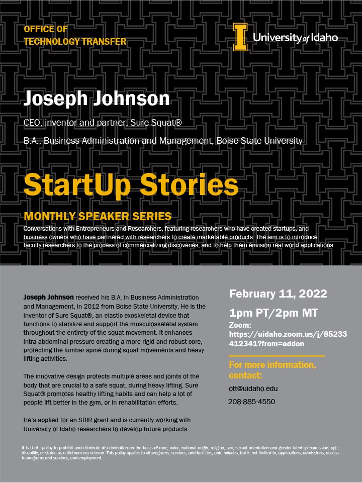 startup-stories-q-and-a-with-gym-guru-and-sure-squat-inventor-joseph-johnson-friday-february-11-2022-1-2pm-events-at-the-university-of-idaho