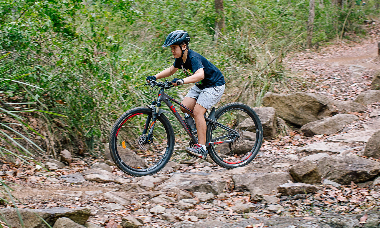 Advanced Junior Drop Off Jump Mountain Bike Skills