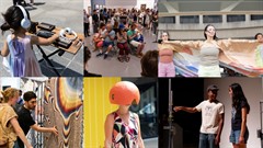 collage of performers, artists, and creative activities