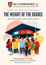 A vibrant and colorful 2026 HILT Conference which includes an illustration of a diverse group of Higher Education community members holding up a decorative graduation cap.