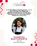 dissertation defense flyer for ph.d. candidate Vanessa Bustamante