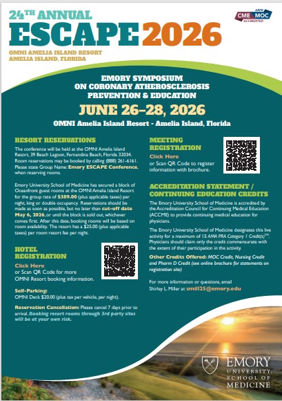 ESCAPE: 24th Annual Emory Symposium on Coronary Atherosclerosis Prevention