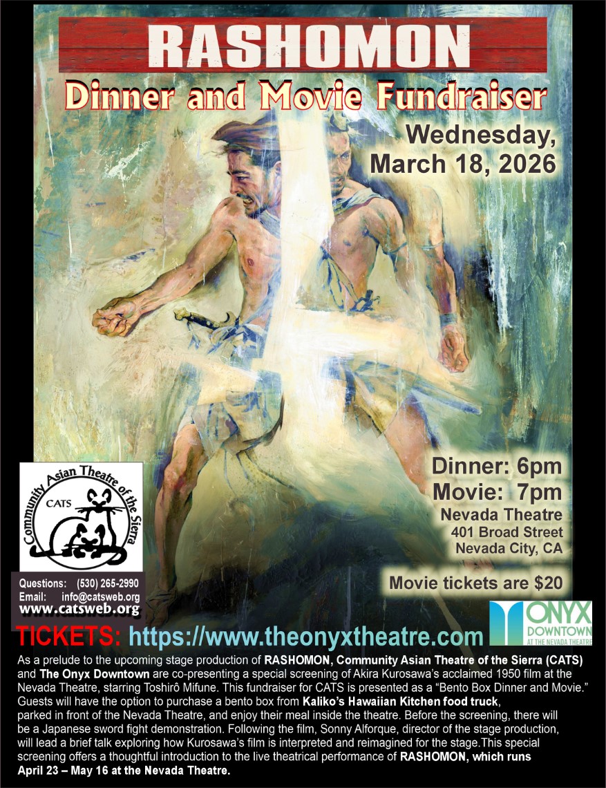 Rashomon Dinner Movie Fundraiser for CATS, Wednesday, March 18