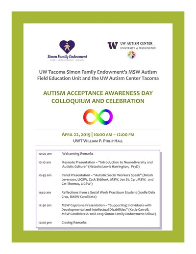 UW Tacoma Autism Acceptance Awareness Day Colloquium and Celebration