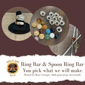 Drop In Ring Bar & Design Your Own Sterling Silver Ring OR Silver Spoon ring, Fri April 3, 6:00pm — 9pm (With Rene Venegas at his desk, prices vary)