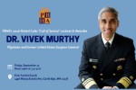 Event graphic with a blue background, the PBHA logo at the top, and a large portrait of Dr. Vivek Murthy in his U.S. Surgeon General uniform on the right. Text announces PBHA’s 2026 Robert Coles “Call of Service” Lecture & Award with Dr. Vivek Murthy.