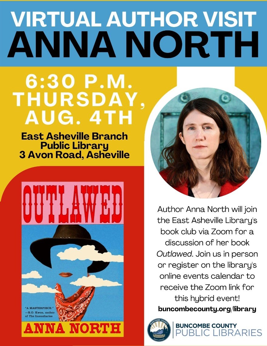 East Asheville Library Book Club - Virtual Author Visit with Anna North