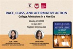 Race, Class, and Affirmative Action book cover with image of college auditorium and headshots of author and moderator