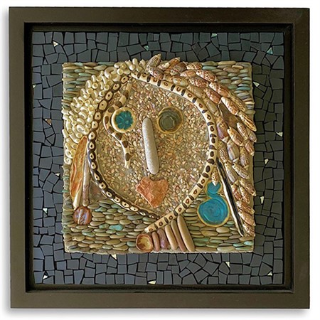 Mosaic & Found Object Assemblage: Fun Faces