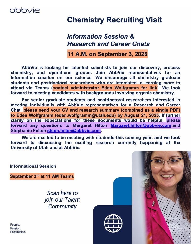 virtual recruitment event flyer for AbbVie