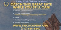 Living Word Christian Academy Back to School Special