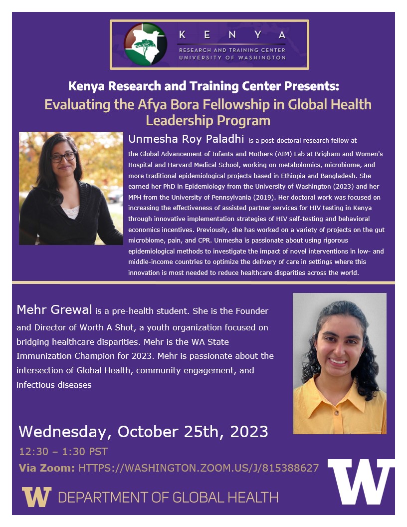 Event Calendar | UW College of Arts & Sciences: Evaluating the Afya Bora  Fellowship in Global Health Leadership Program