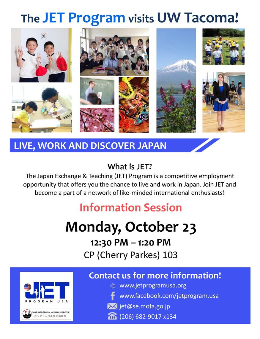 Invitation to Oct 23 JET event at UW Tacoma.