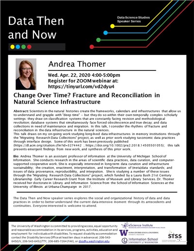 WEBINAR: Change Over Time? Fracture and Reconciliation in Natural Science Infrastructure - Andrea Thomer