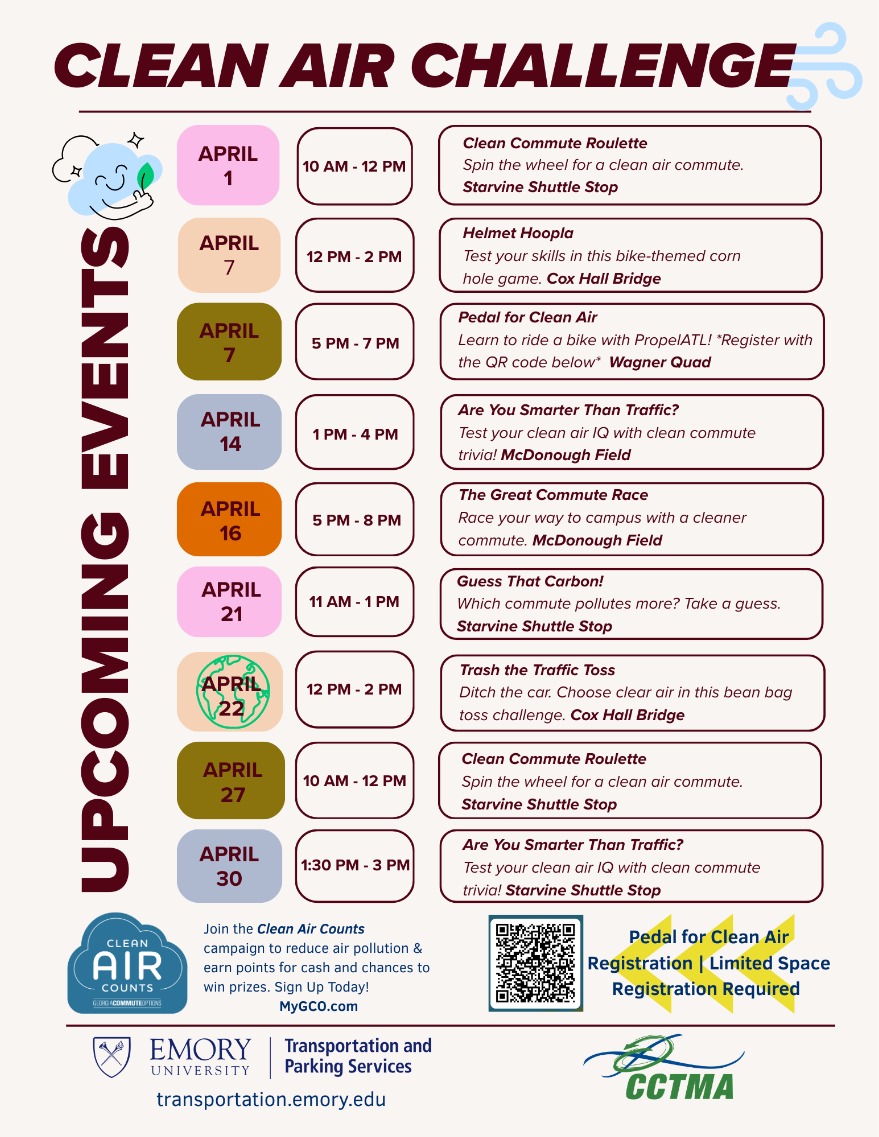 Calendar for Clean Air Counts Events
