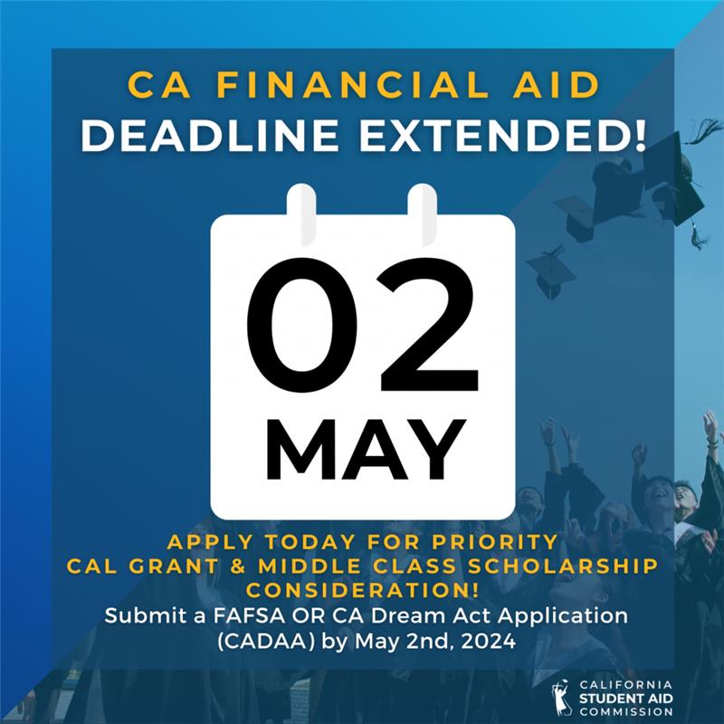 FINANCIAL AID APPLICATION DUE, Thursday, May 2, 2024 - Events | Irvine Valley  College