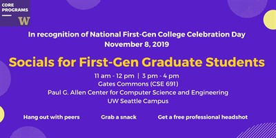 Social Hour for UW First-Gen Graduate Students!