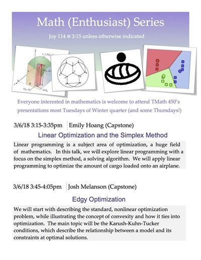 Math (Enthusiast) Series: Student Presentations