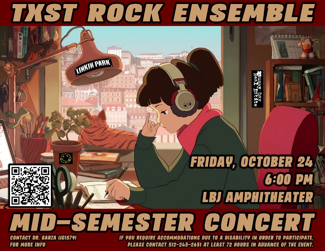 TXST Rock Ensemble Fall 2025 Mid-Semester Concert