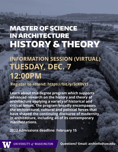 Master of Science in Architecture/History & Theory Information Session