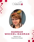 dissertation defense flyer for ph.d. candidate Hannah Weckel-Dahman