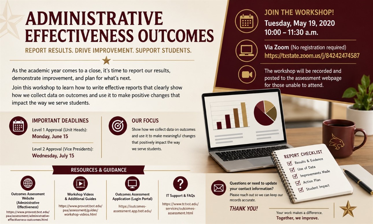 Workshop for Reporting Administrative Effectiveness Assessment Results, Evidence of Improvement, and Action Plans