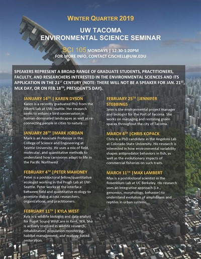 Environmental Science Seminar: Presentation by Karen Dyson