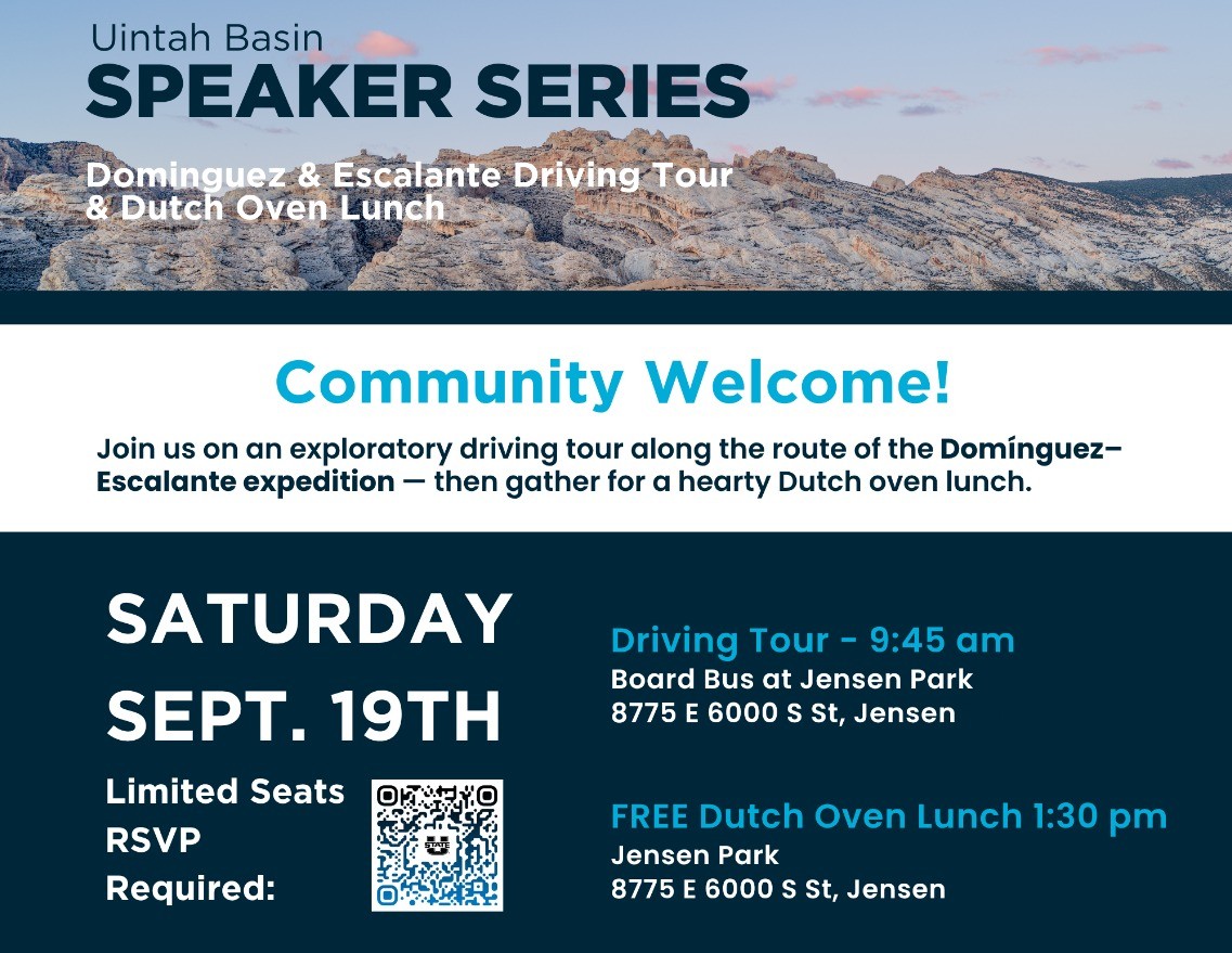 Speaker Series - Dominguez & Escalante - Bus Tour 9:45 AM & FREE Dutch Oven Lunch 1:30 PM