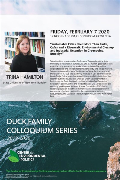 Trina Hamilton: UW Center for Environmental Politics' Duck Family Colloquium Series