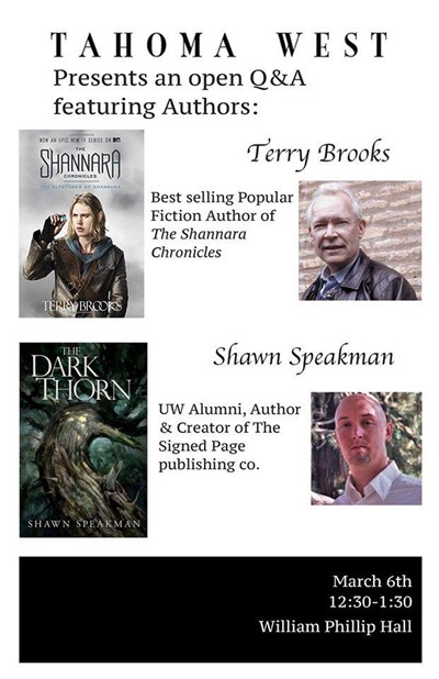 Tahoma West Presents Authors Terry Brooks and Shawn Speakman