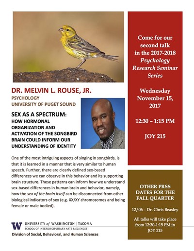 Psychology Research Seminar Series - Dr. Melvin L. Rouse, Jr.