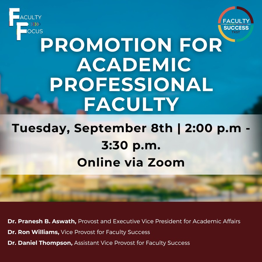 Faculty Focus - Promotion for Academic Professional Faculty