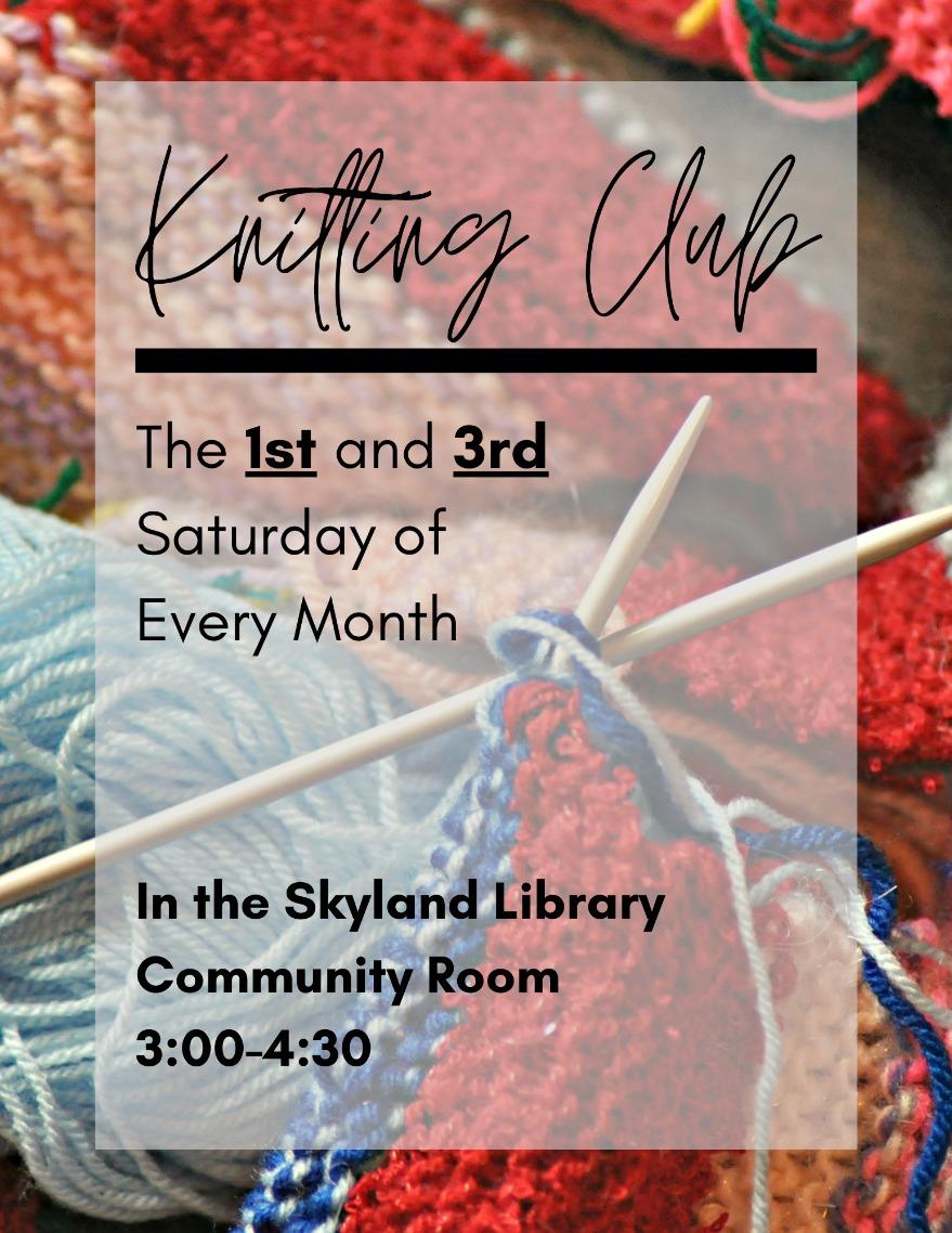 Skyland Library Knitting & Crochet Club