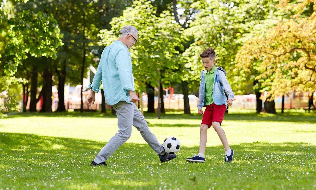 Fun soccer for seniors and kids 4-5 years