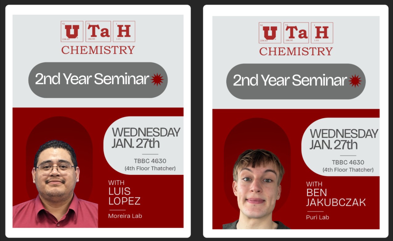 2nd Year Seminar flyer for Luis Lopez & Ben Jakubczak