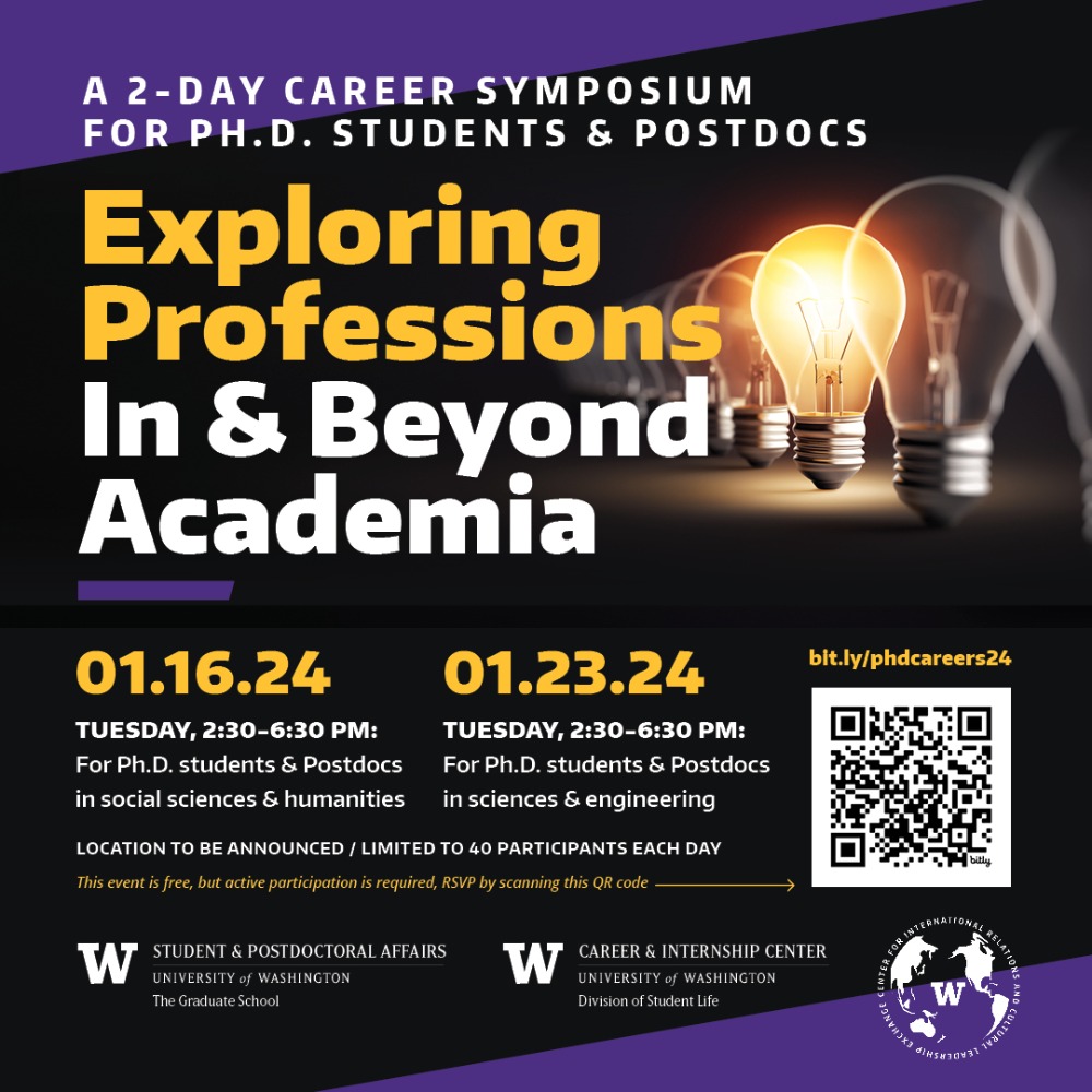 Campus Calendar: Exploring Careers In & Beyond Academia: For PhD Students &  Postdocs in Sciences & Engineering