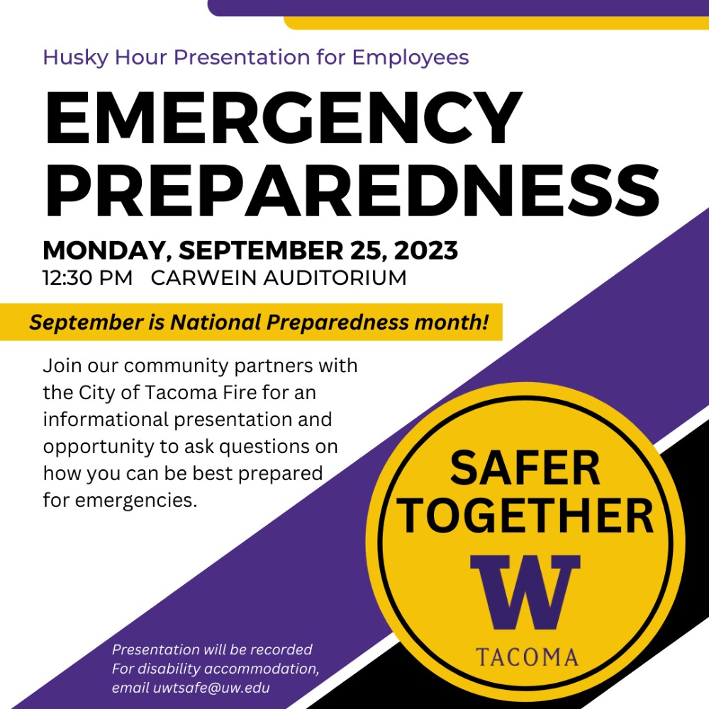 City of Tacoma Emergency Preparedness Presentation for Employees