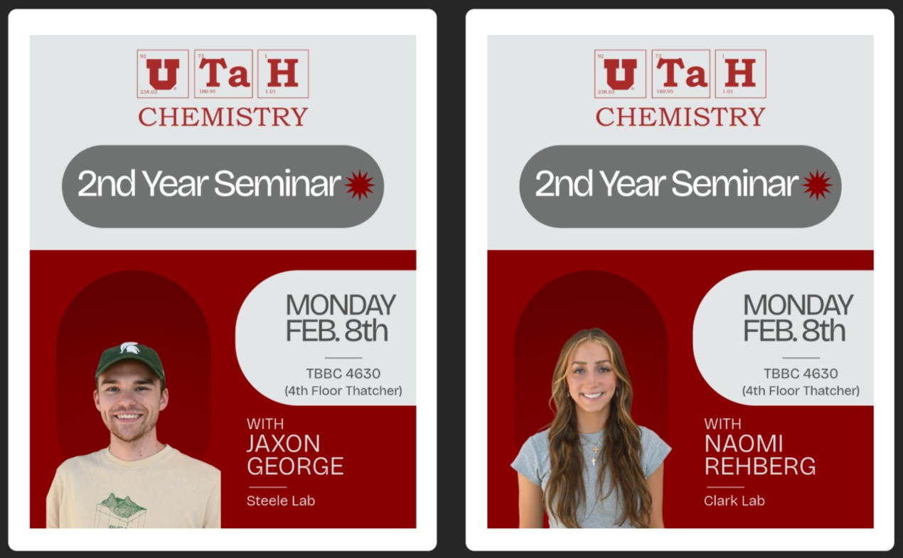 2nd Year Seminar flyer for Jaxon George & Naomi Rehberg