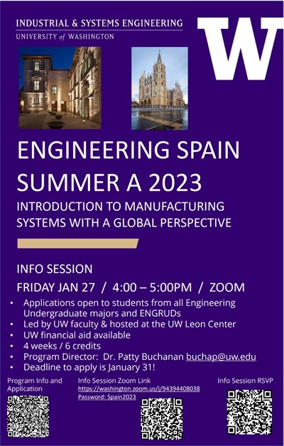 Engineering Spain Study Abroad Info Session (Zoom)