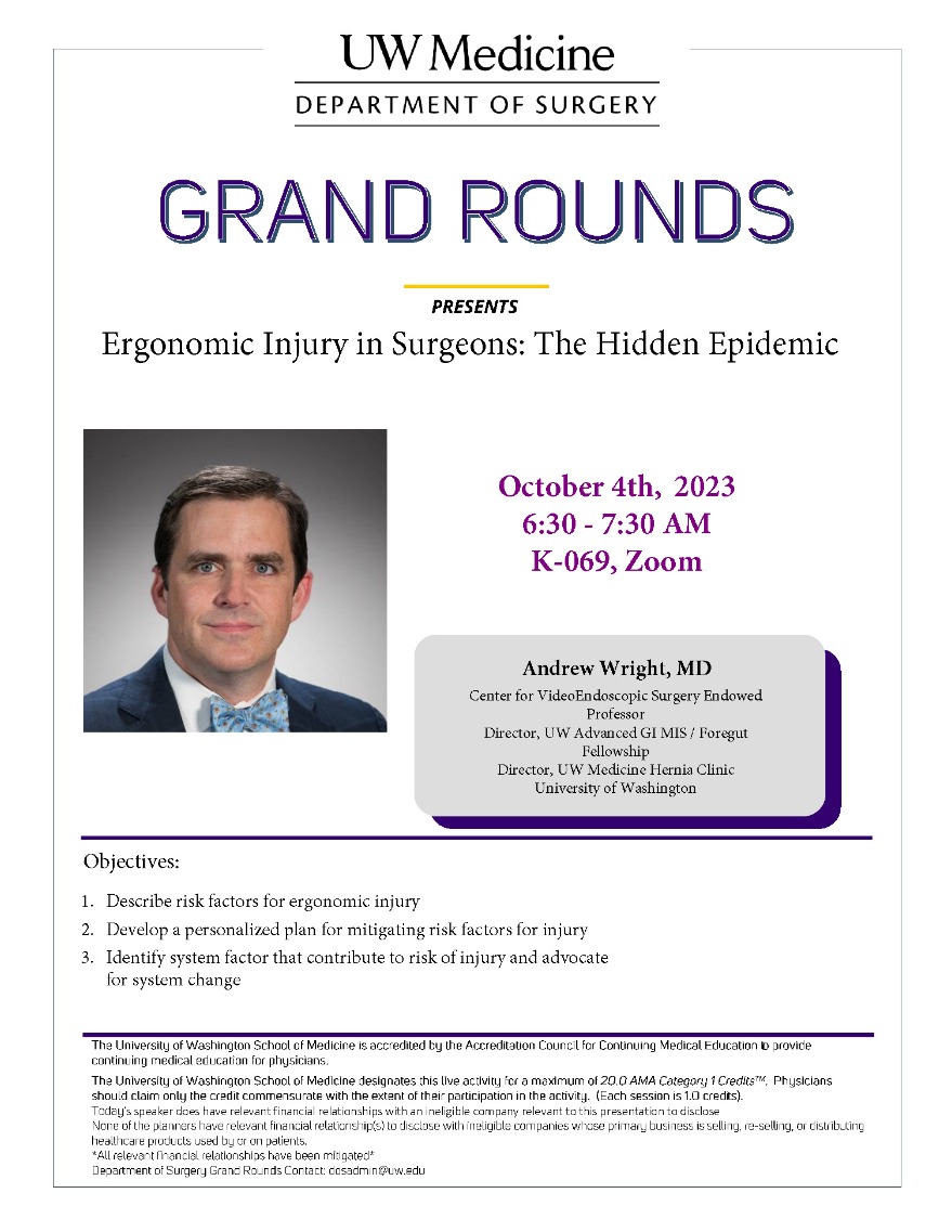 2023 October UW Department of Surgery Grand Rounds