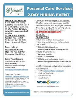 HIRING EVENT -- SERENGETI CARE