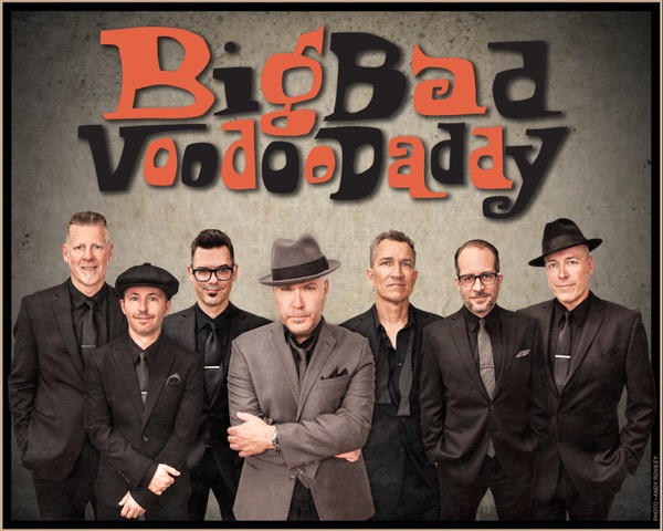 group shot of 7 members of Big Bad Voodoo Daddy
