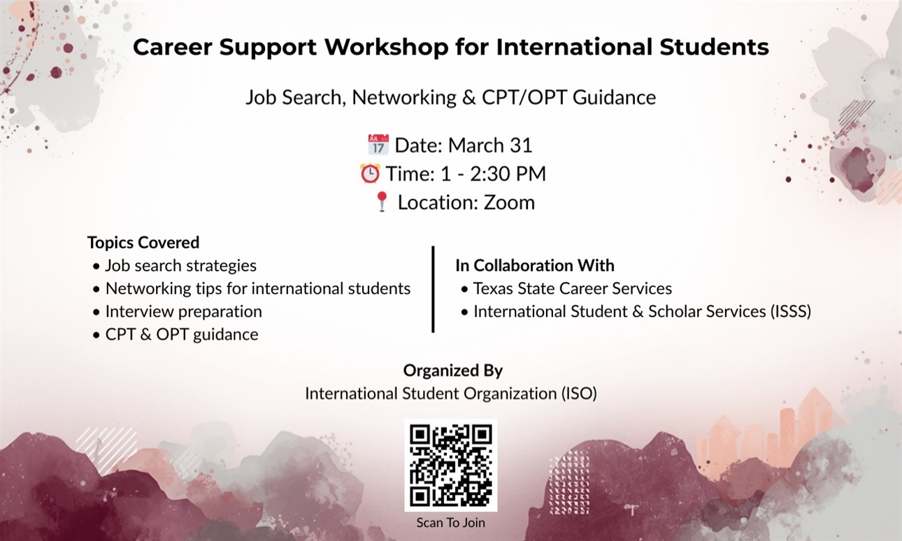 International Student Career Workshop: CPT/OPT & Job Search Strategies