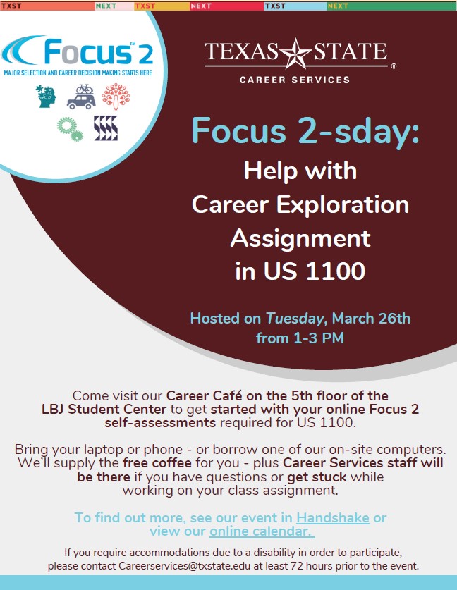 Focus 2-sday: Help with Career Exploration Assignment in US 1100